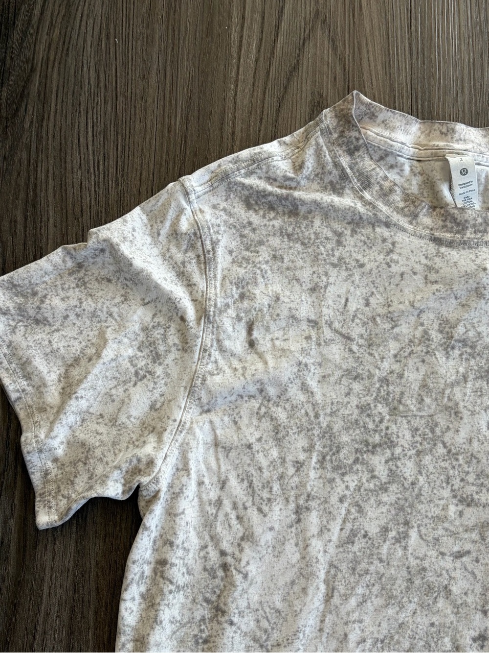 Lululemon All Yours Tee Shirt - Light Gray Mineral Wash - Picture 2 of 5